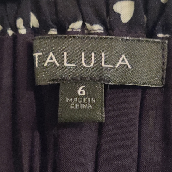 Aritzia Talula size 6 Black Heart Print Ruffle Mini Dress - Picture 3 of 4